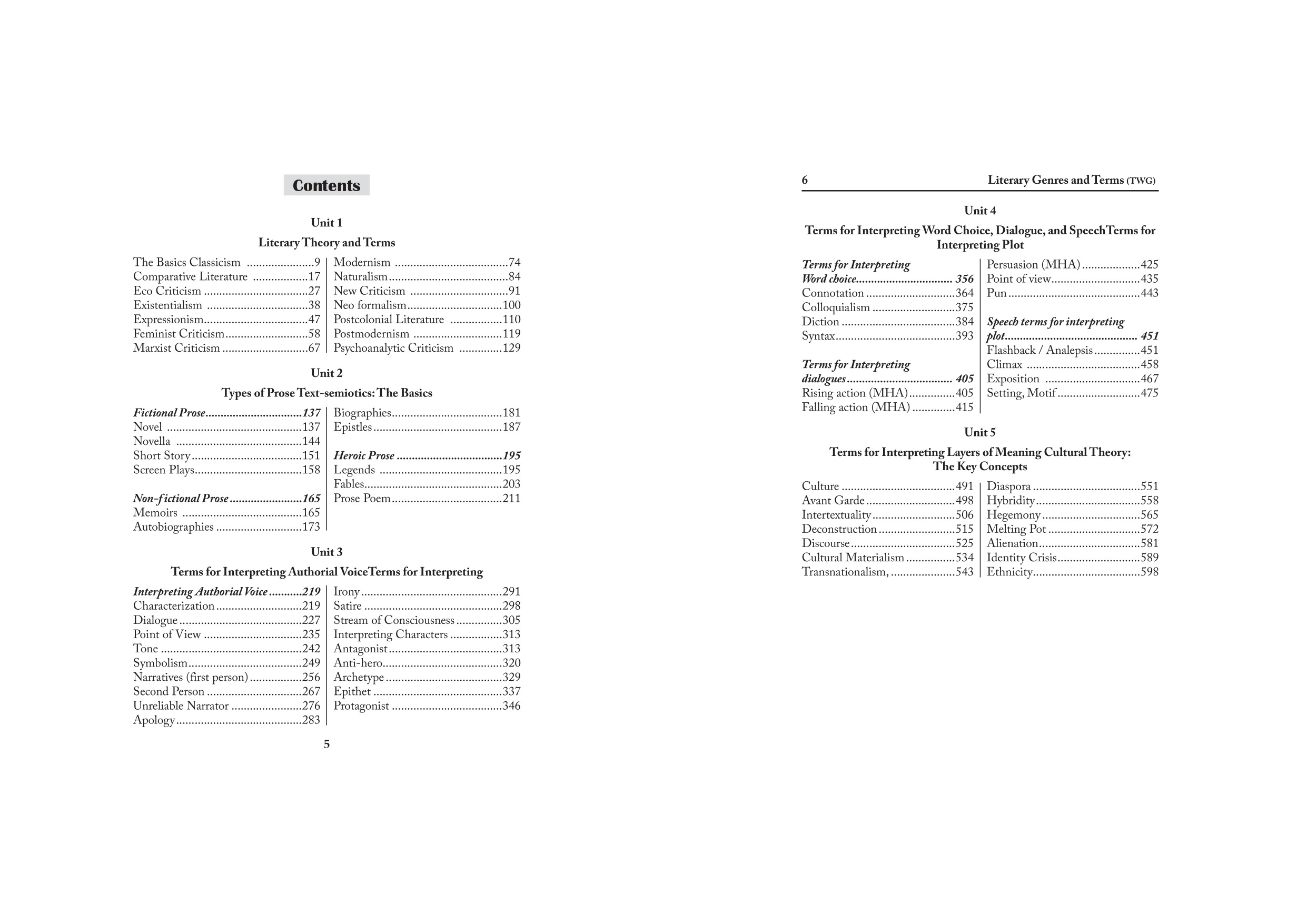 Literary Genres and Terms - Sem 3 - MS University